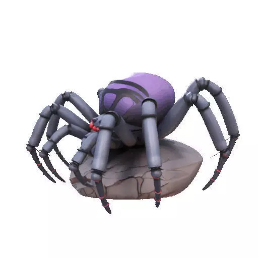 2388Mutant Spider on Stone Pedestal Color 3D Model 3D print model_32