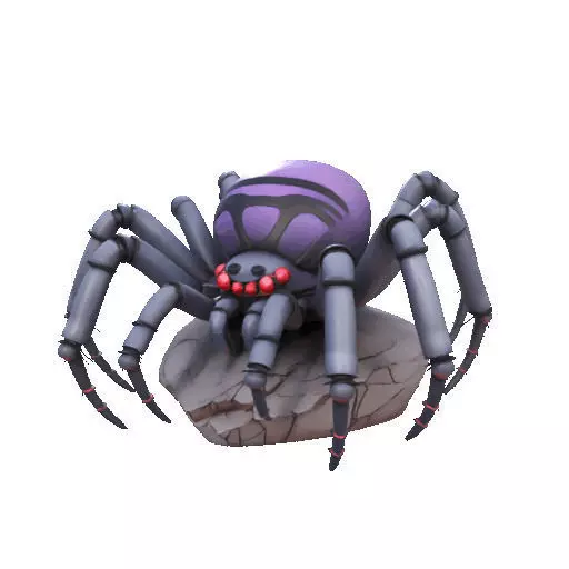 2388Mutant Spider on Stone Pedestal Color 3D Model 3D print model_34