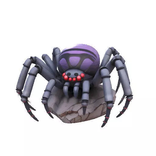 2388Mutant Spider on Stone Pedestal Color 3D Model 3D print model_35
