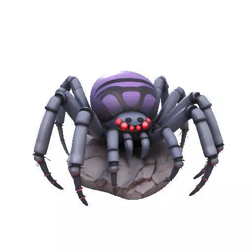 2388Mutant Spider on Stone Pedestal Color 3D Model 3D print model_7
