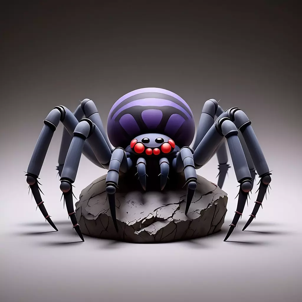 2388Mutant Spider on Stone Pedestal Color 3D Model 3D print model_2