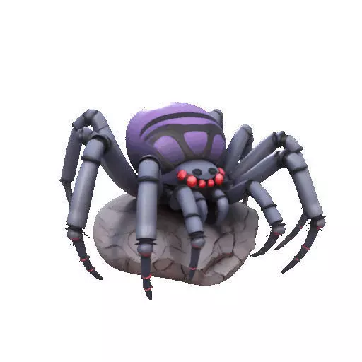 2388Mutant Spider on Stone Pedestal Color 3D Model 3D print model_8