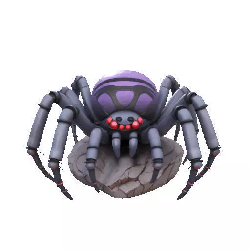 2388Mutant Spider on Stone Pedestal Color 3D Model 3D print model_6