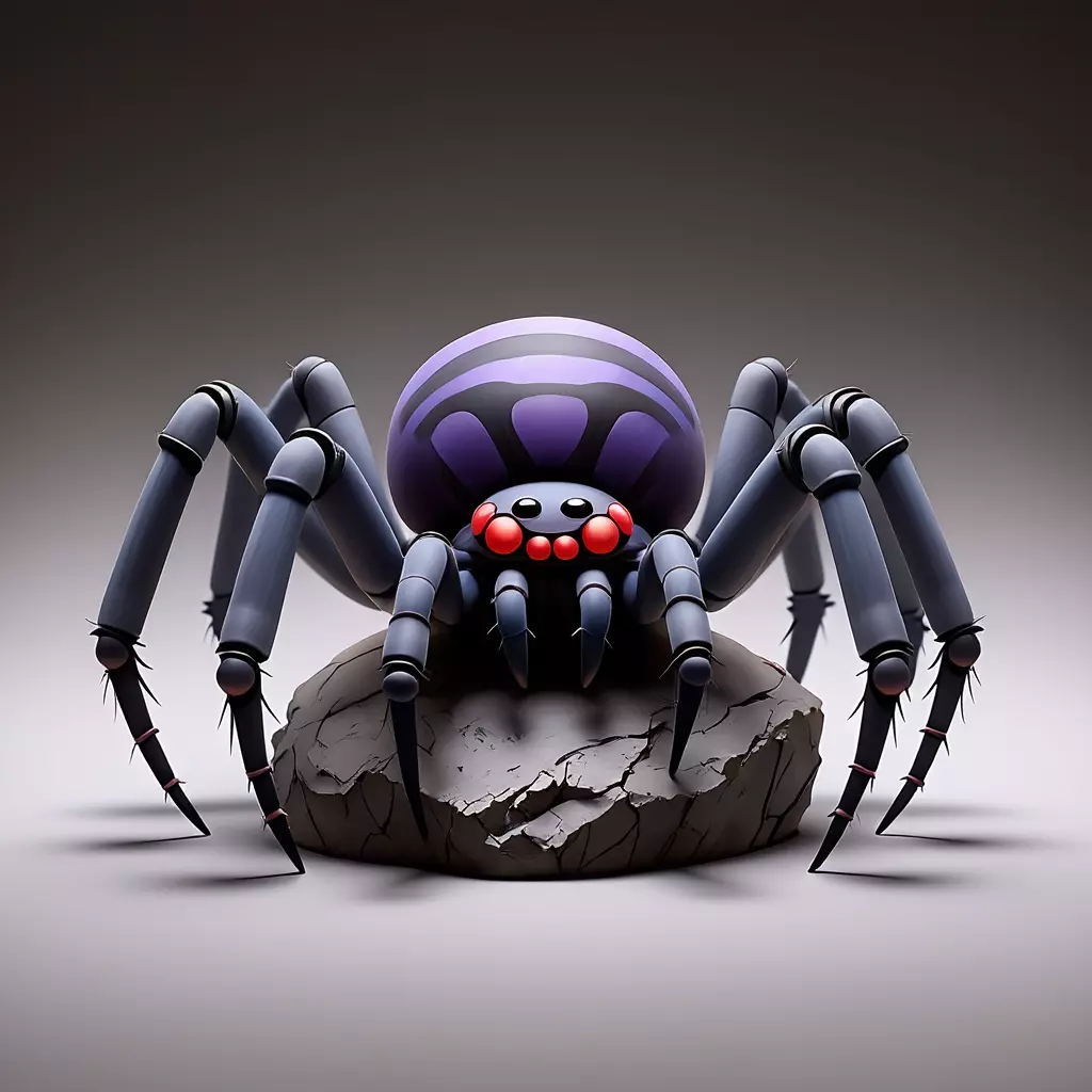 2388Mutant Spider on Stone Pedestal Color 3D Model 3D print model_1