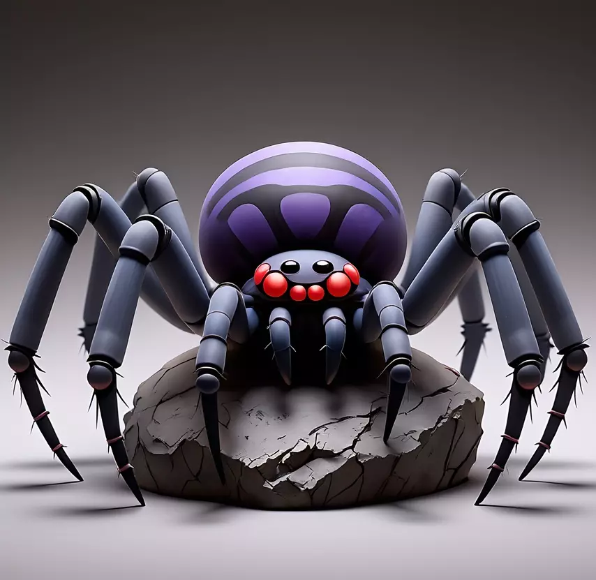 2388Mutant Spider on Stone Pedestal Color 3D Model 3D print model_3
