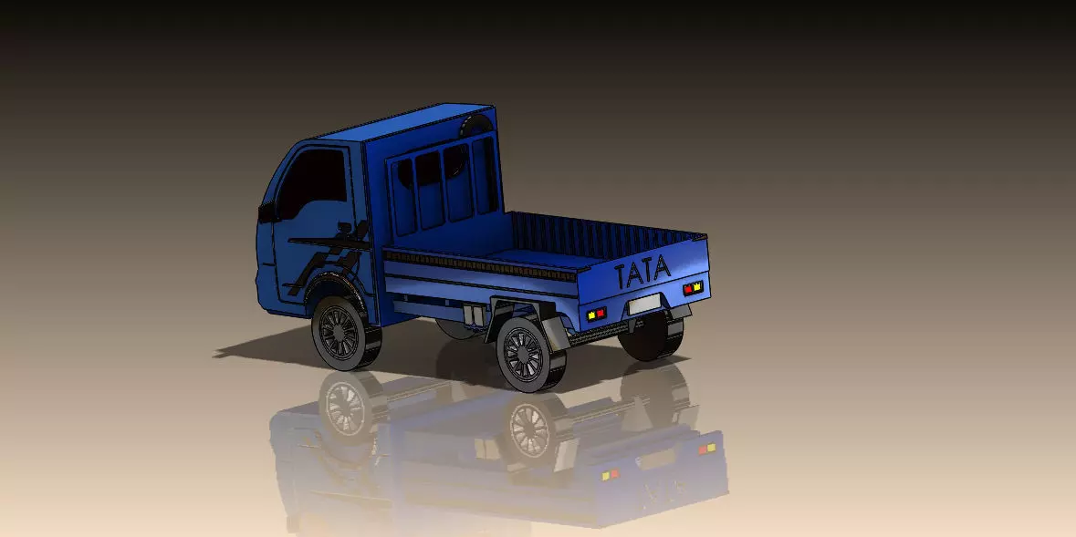 Pickup Truck 3D Printable Model 3D model_0