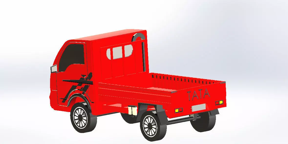 Pickup Truck 3D Printable Model 3D model_3