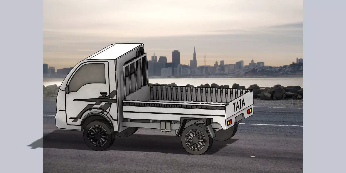 Pickup Truck 3D Printable Model 3D model_2