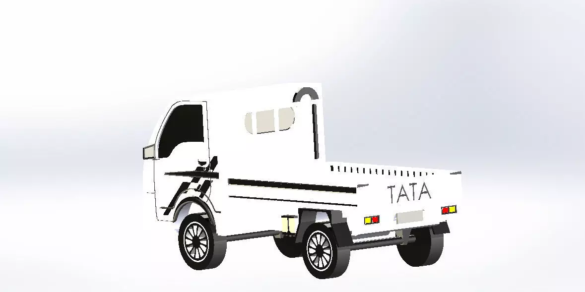 Pickup Truck 3D Printable Model 3D model_1