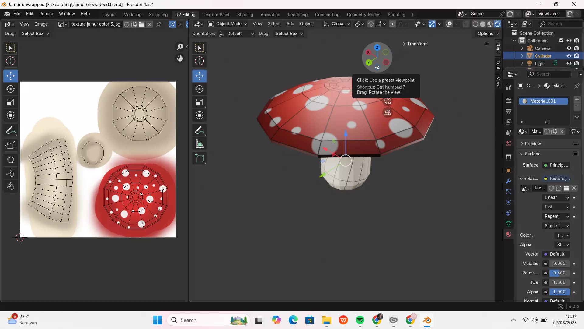 Mushroom Low-poly 3D model_0