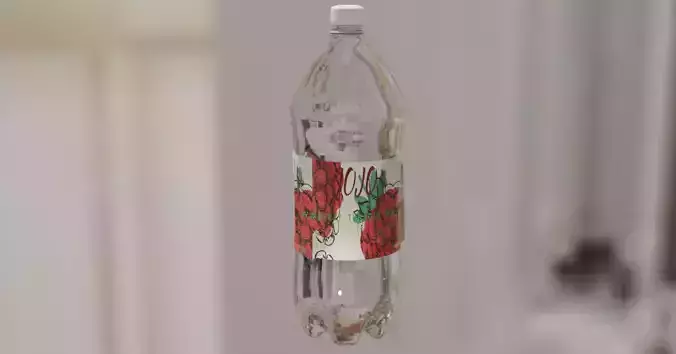 Plastic Bottle 3D Model with Label