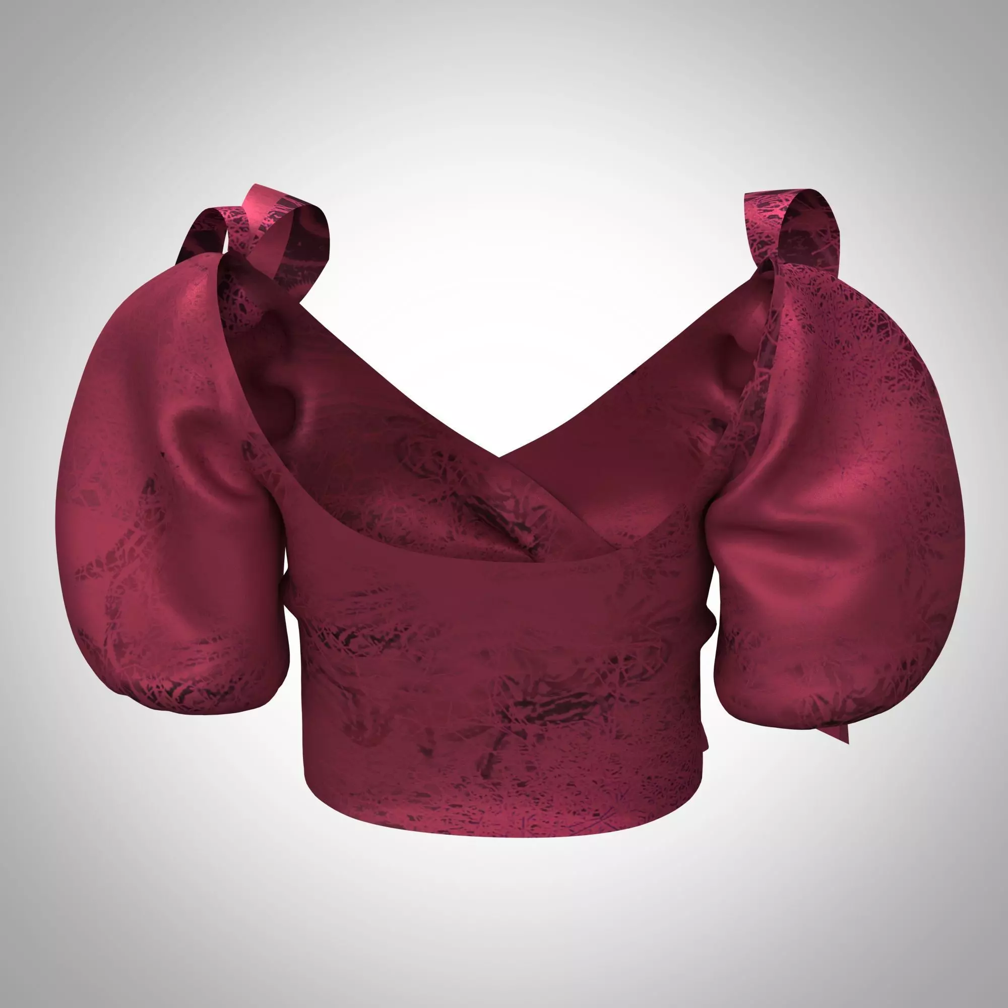 ladies ribbon tops 3d clothing rigged model Low-poly 3D model_4