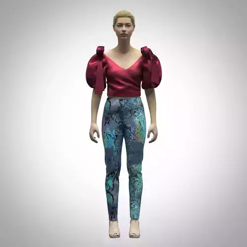 ladies ribbon tops 3d clothing rigged model Low-poly 3D model ladies ribbon tops 3d clothing rigged model Low-poly 3D model