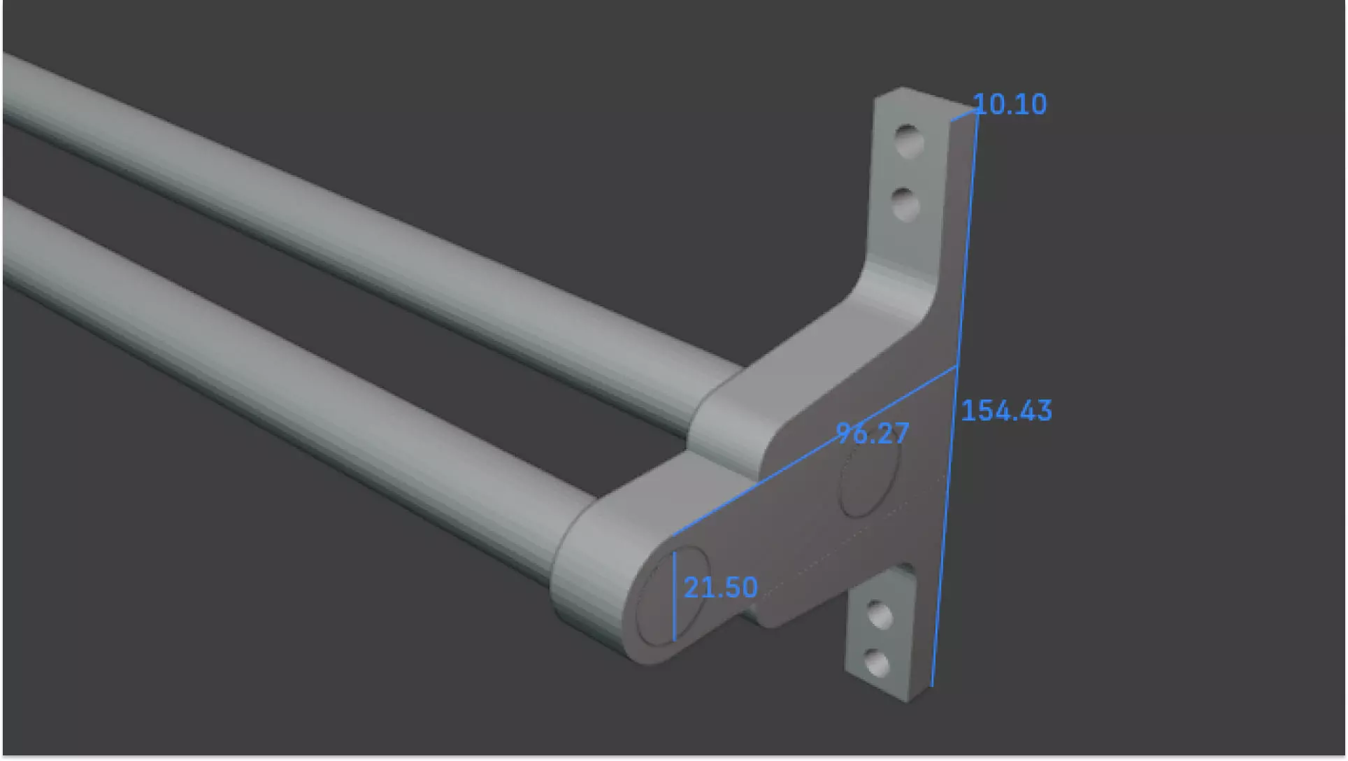Dowel Rack Wall Holder 3D print model_3