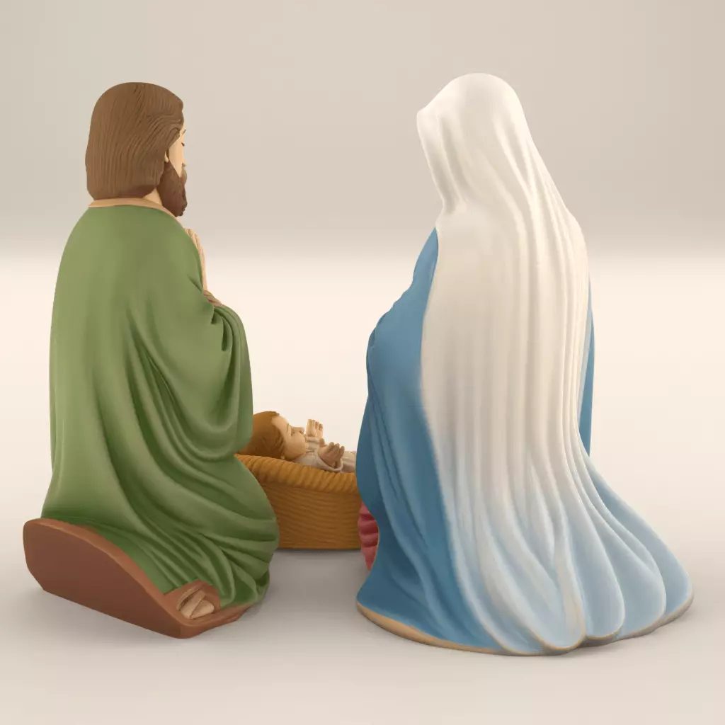 Holy Family Nativity STL 3D Model 3D print model_2