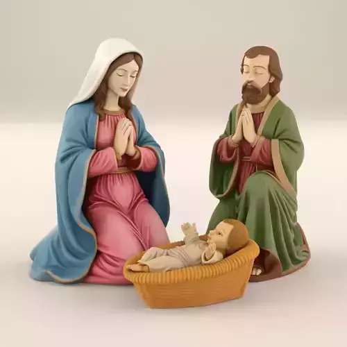 Holy Family Nativity STL 3D Model 3D print model Holy Family Nativity STL 3D Model 3D print model