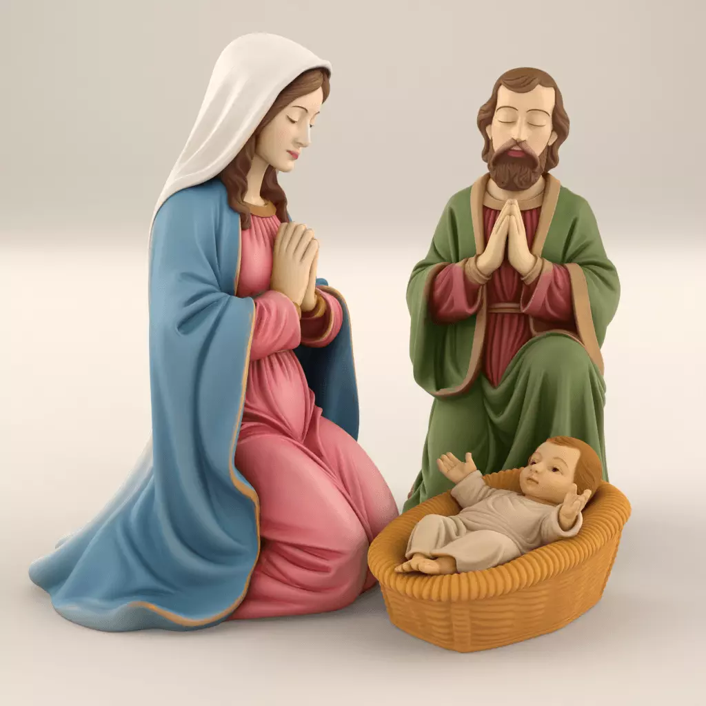 Holy Family Nativity STL 3D Model 3D print model_3