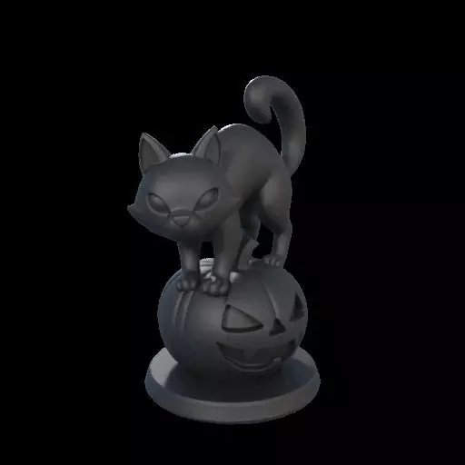 Black Cat on Pumpkin 3D print model_25