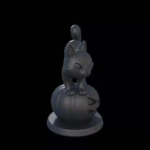 Black Cat on Pumpkin 3D print model_28