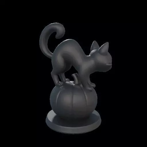 Black Cat on Pumpkin 3D print model_6