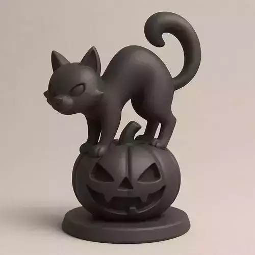 Black Cat on Pumpkin