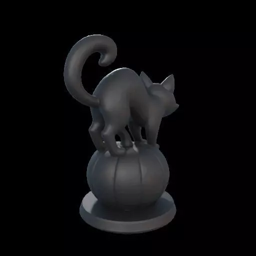 Black Cat on Pumpkin 3D print model_11