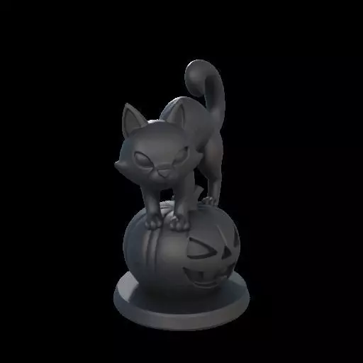 Black Cat on Pumpkin 3D print model_26