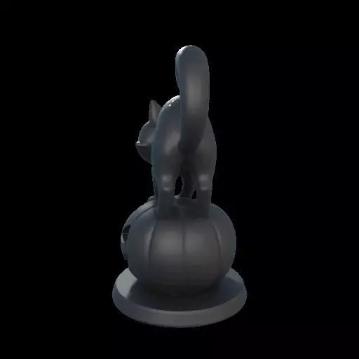Black Cat on Pumpkin 3D print model_17