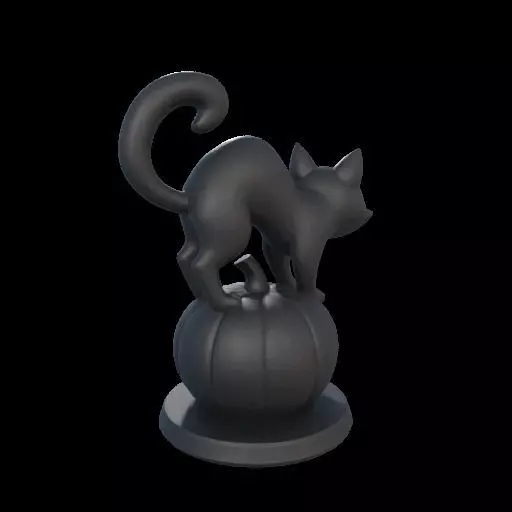 Black Cat on Pumpkin 3D print model_10