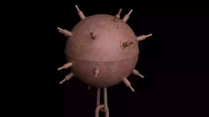 Rusty Underwater Mine Low-poly 3D model