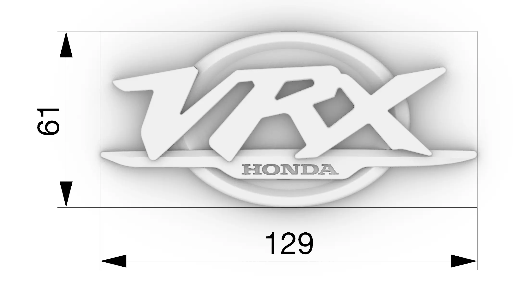 Honda VRX gas tank emblem 3D print model_2