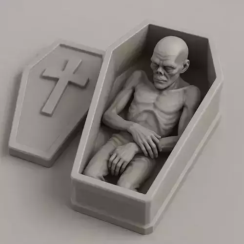 Sleeping Zombie Coffin 3D print model