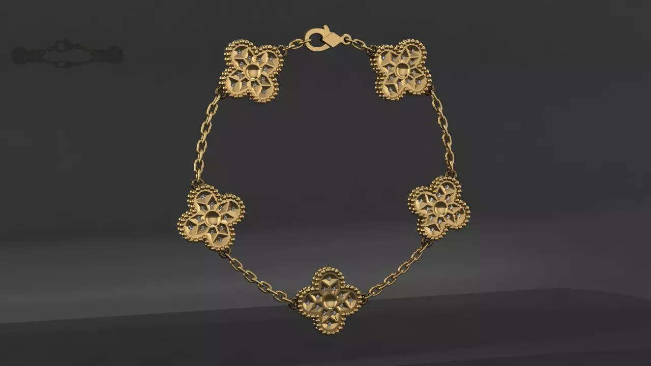 Bracelet Van Cleef  3D print model_3