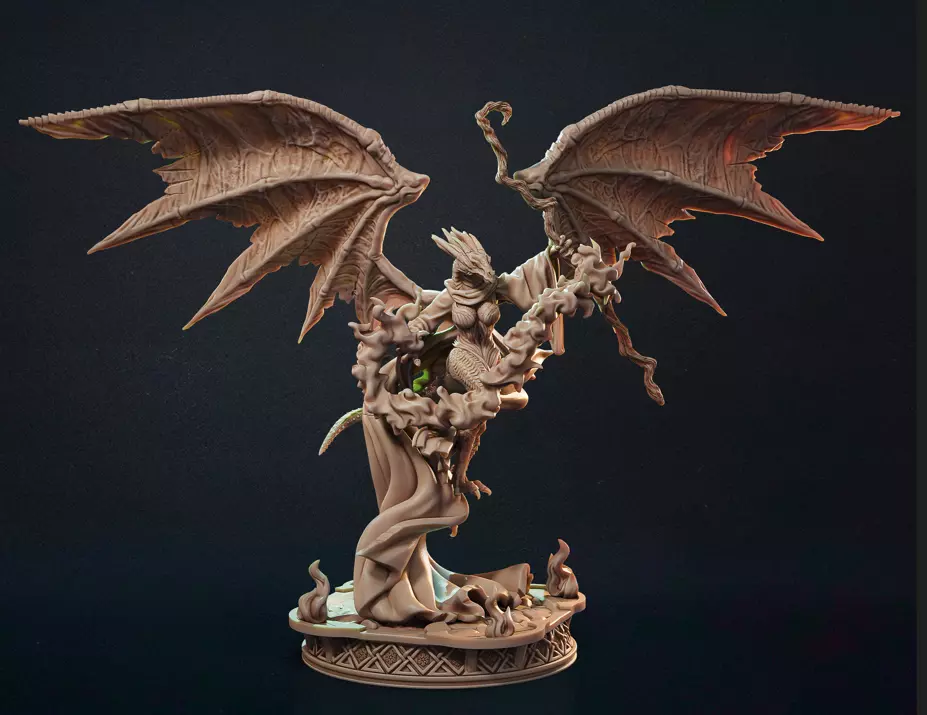 Dragonborn Sorceress 3D Model 3D print model_0