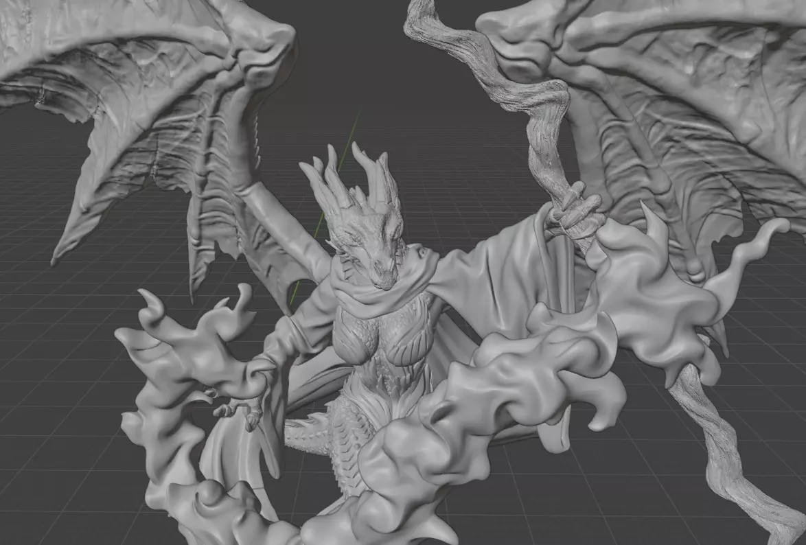 Dragonborn Sorceress 3D Model 3D print model_2