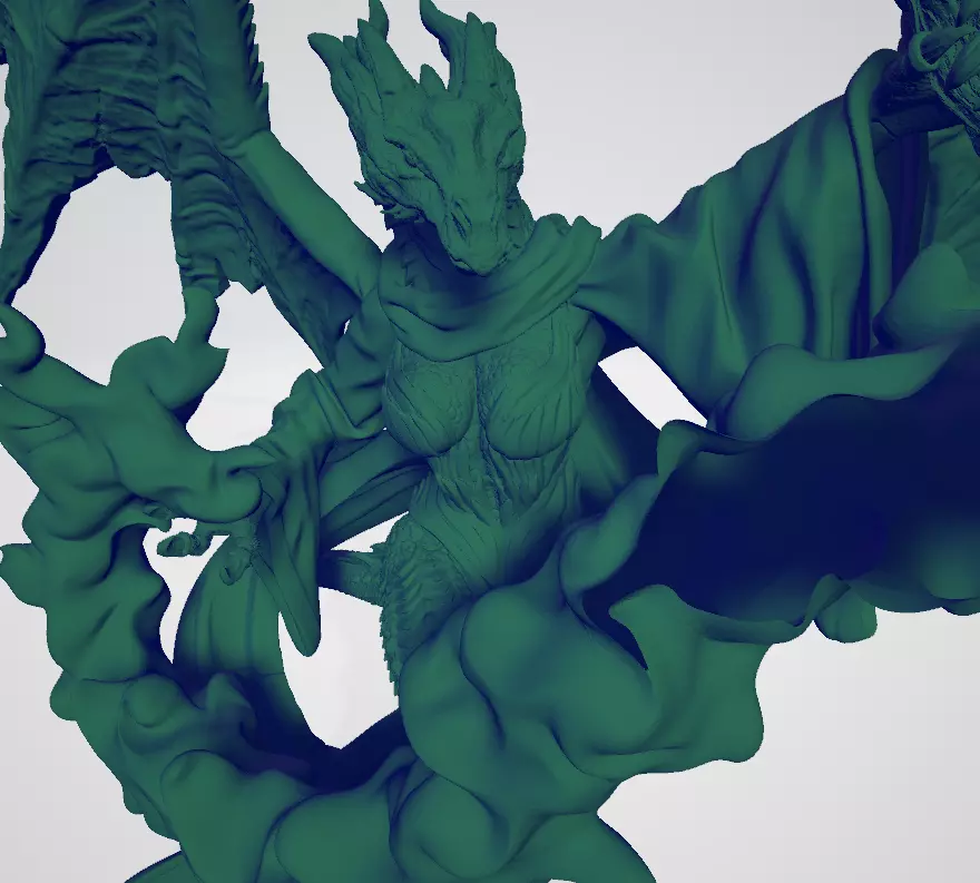 Dragonborn Sorceress 3D Model 3D print model_1
