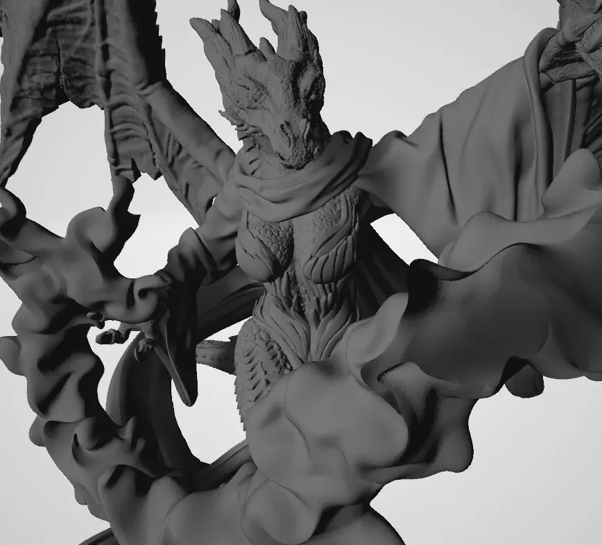 Dragonborn Sorceress 3D Model 3D print model_4