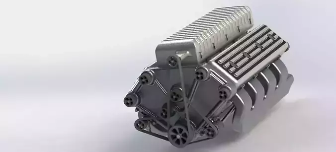 V8 Engine  Detailed 3D CAD Model