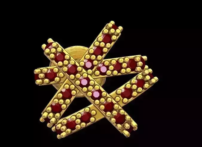 Modern star Diamond Studded Earrings