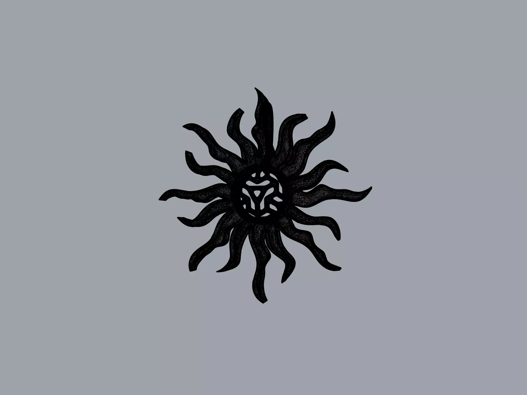 Sunrays Pendant and Ring Set 3D print model_4