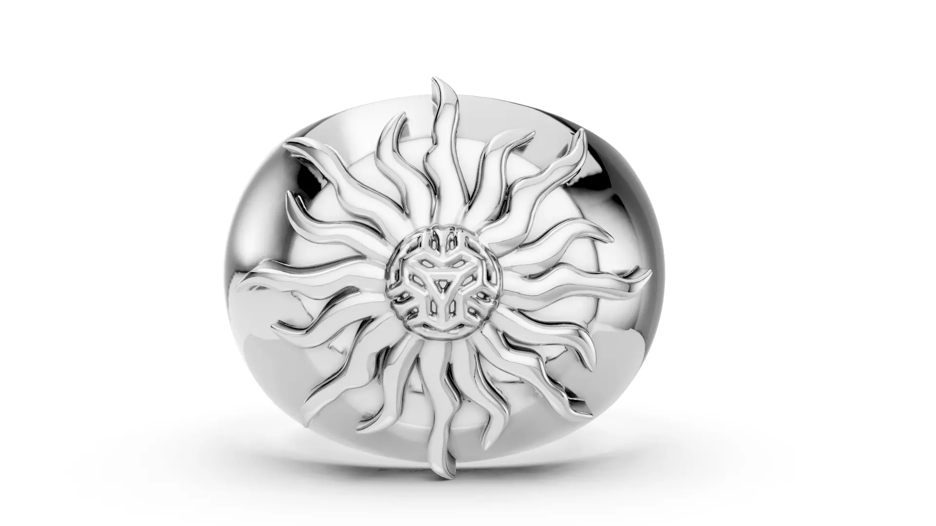Sunrays Pendant and Ring Set 3D print model_12