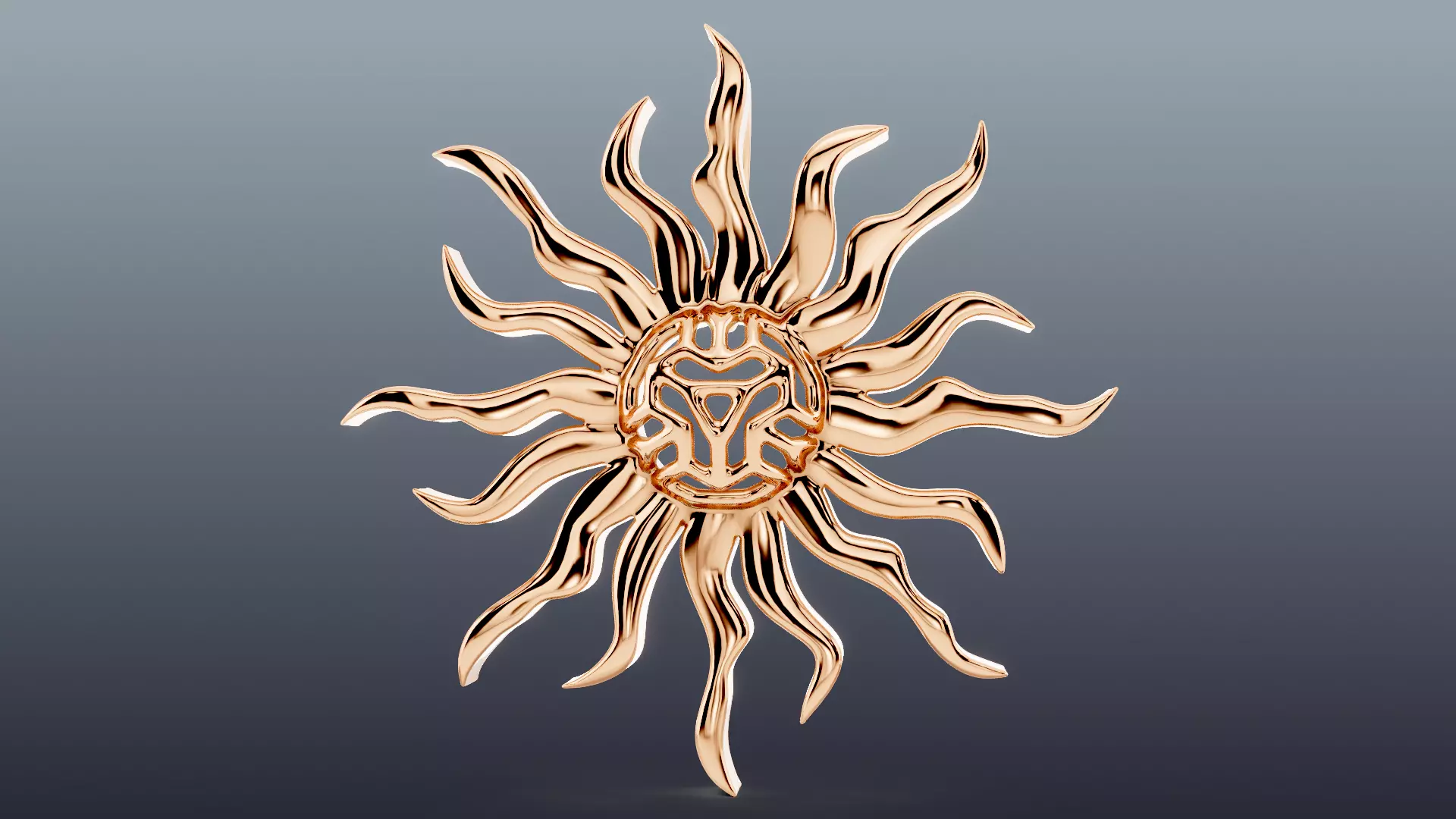 Sunrays Pendant and Ring Set 3D print model_0