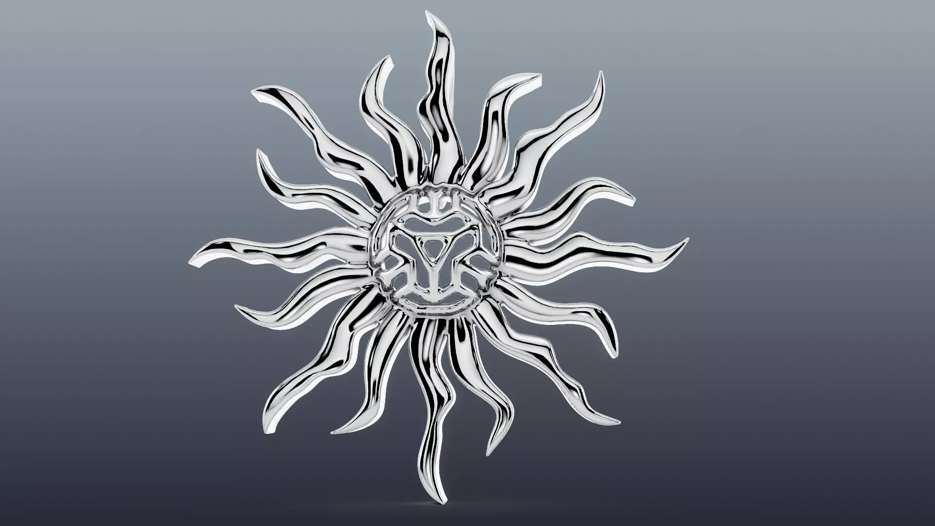 Sunrays Pendant and Ring Set 3D print model_8