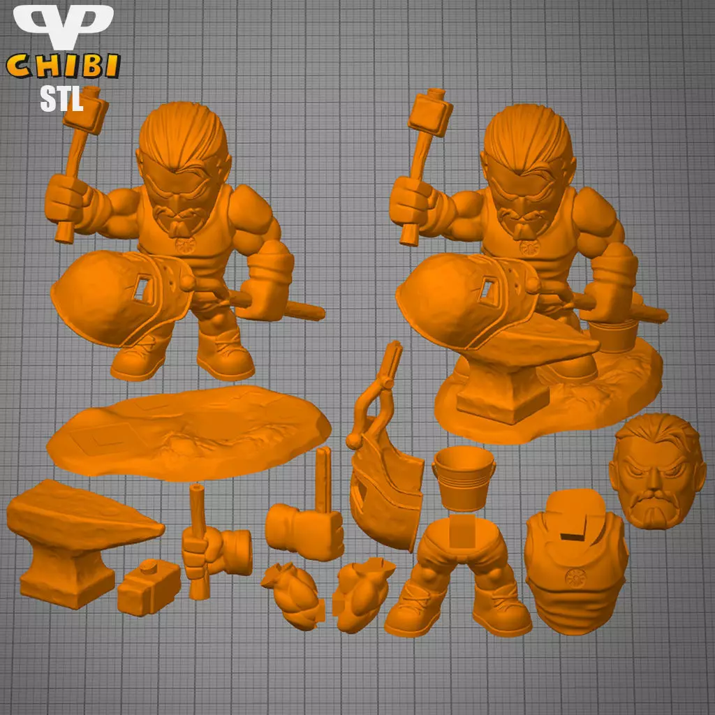 Tony Stark Chibi STL for 3D Printing ChibiSTL 3DXM 3D print model_2