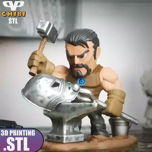 Tony Stark Chibi STL for 3D Printing ChibiSTL 3DXM