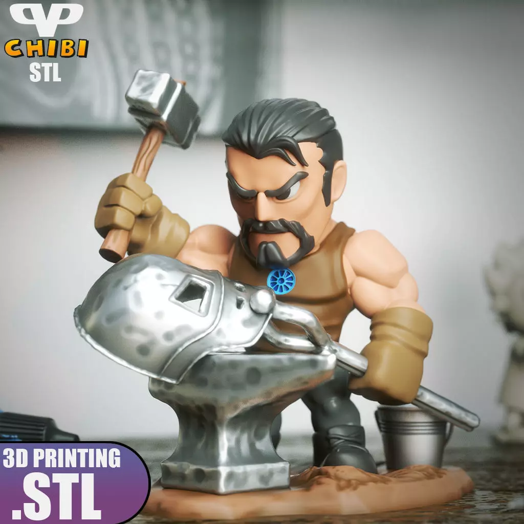 Tony Stark Chibi STL for 3D Printing ChibiSTL 3DXM 3D print model_0