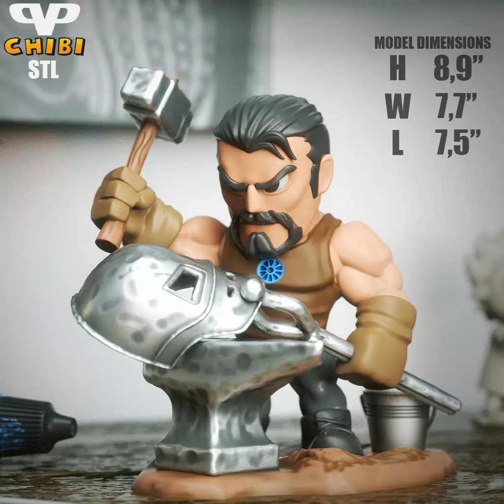 Tony Stark Chibi STL for 3D Printing ChibiSTL 3DXM 3D print model_5