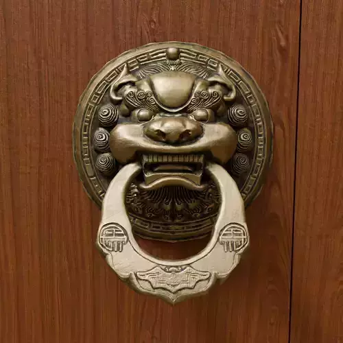 Chinese Style Beast Head Door Knocker 5 - Low Poly PBR Model
