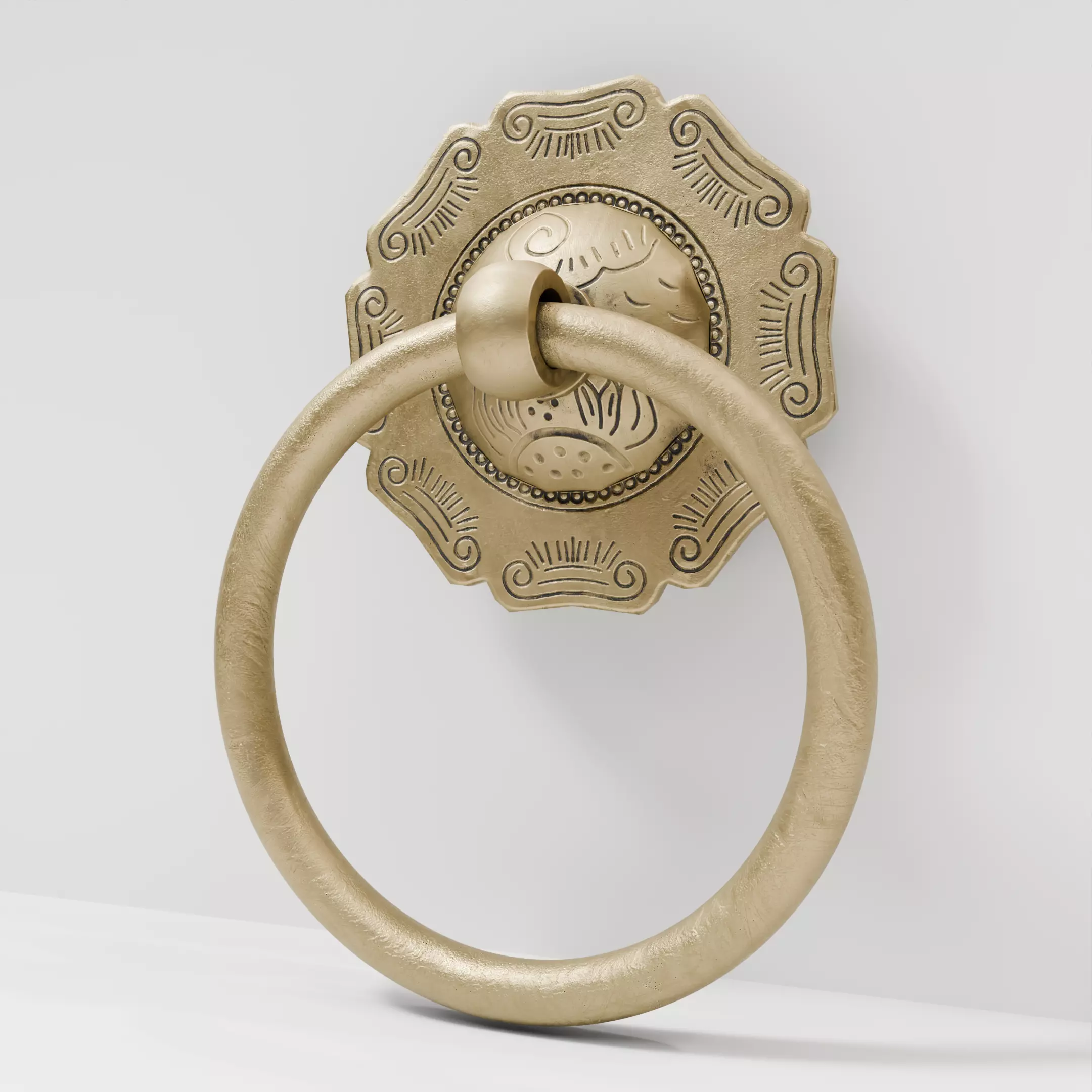 Chinese Style Ornamental Door Knocker 6 - Low Poly PBR Model Low-poly 3D model_5