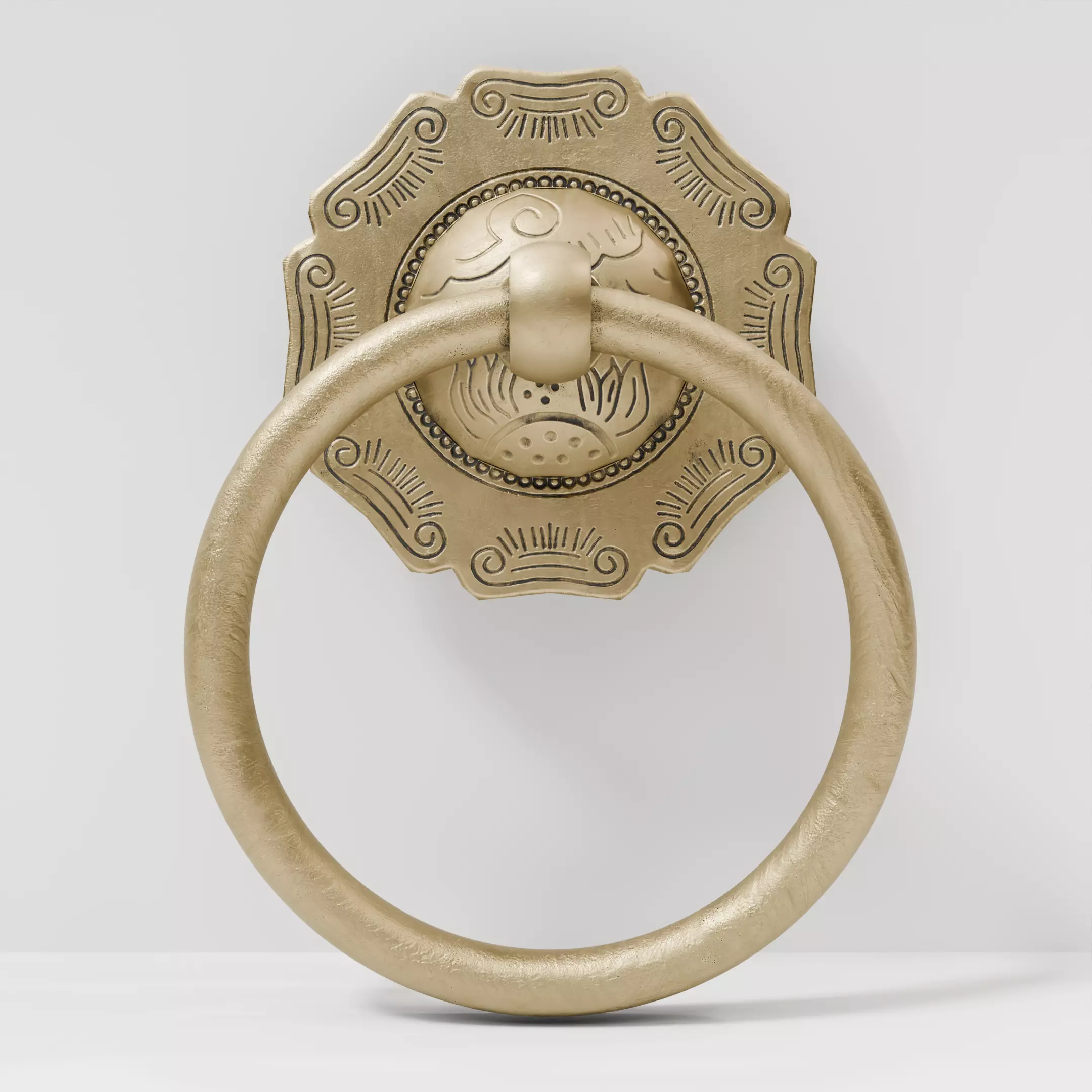 Chinese Style Ornamental Door Knocker 6 - Low Poly PBR Model Low-poly 3D model_4